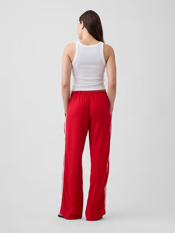 Bnwt Gap Factory Red Linen-Blend Stripe Wide-Leg Pants — image 2 of 8